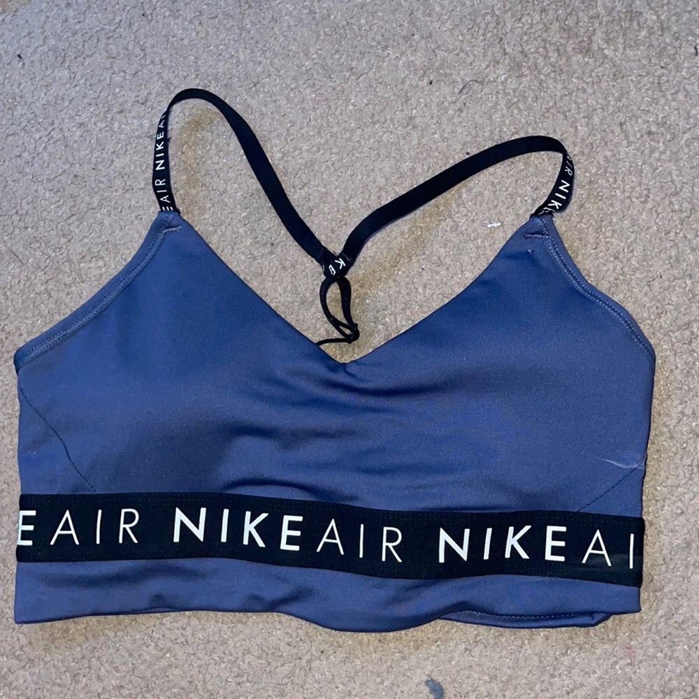 Blue Nike sports bra